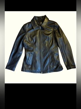 Natural Reflections leather jacket thinsulate lining black M